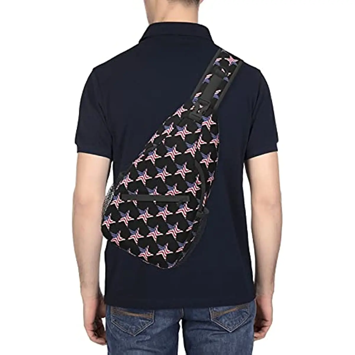 Schulter tasche Brust Tages rucksack patriotische amerikanische Flagge USA Sterne Schulter Männer Frauen Rucksack Cross body Wandern Camping Laufen eine Größe