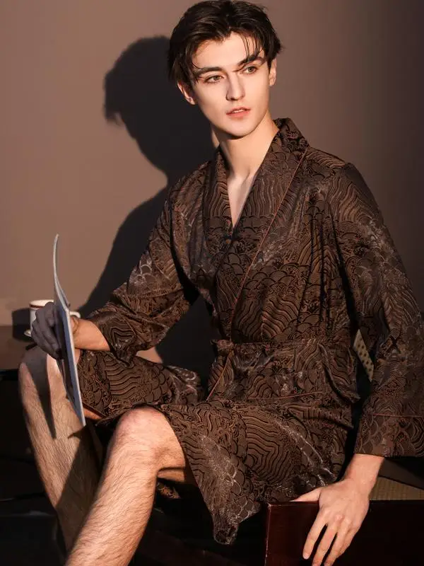 peignoir-de-luxe-fin-pour-homme-de-style-japonais-vetement-d'interieur-imitation-soie-sensation-haut-de-gamme-vetement-de-nuit-en-fibre-de-polyester