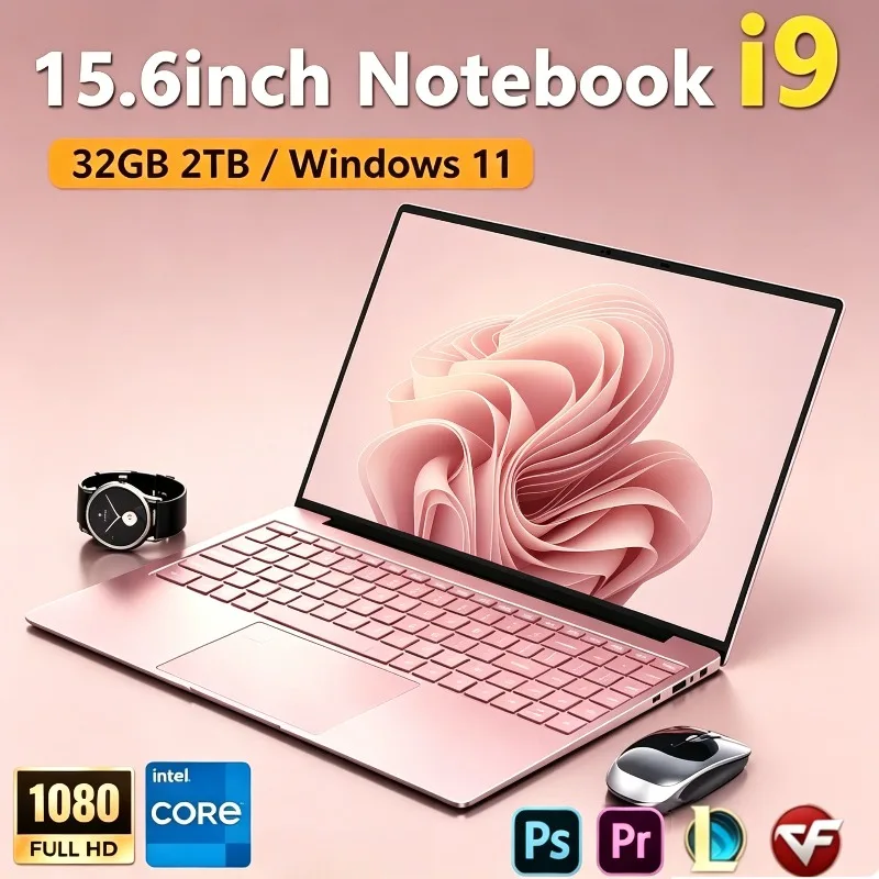 Intel i9 9900, 16GB RAM, 1TB SSD, Win11, 4K HD, ultradünner Laptop, 15,6 Zoll, tragbarer Gaming- und Business-Notebook-Computer
