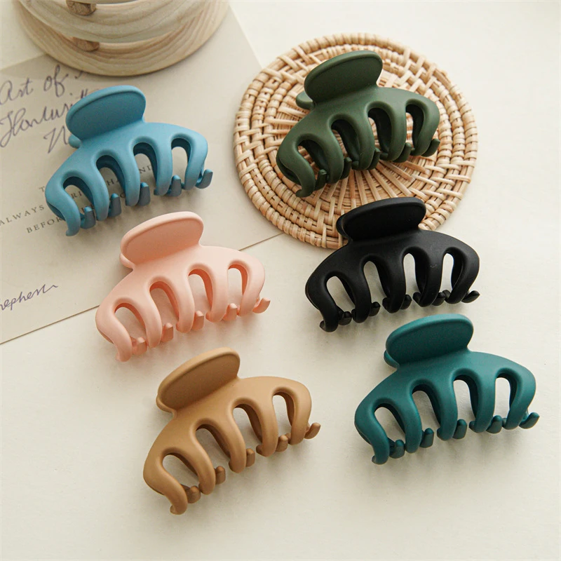 Medium Size Frosted Hair Claw Clip For Women High Ponytail Barrettes Hair Clamps Hair Crab Female Hair Styling Clips Headwear