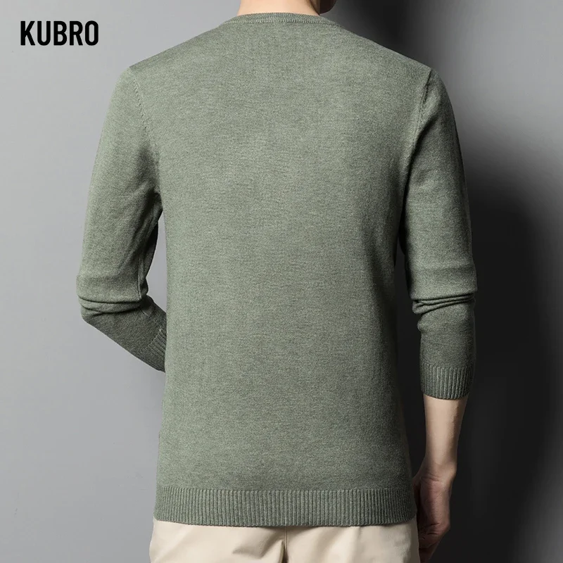 KUBRO Sweaters Men 2023 Autumn Winter New Warm Youth O-neck Men's Wool High Quality Fashion Casual Comfortable Pullover Male