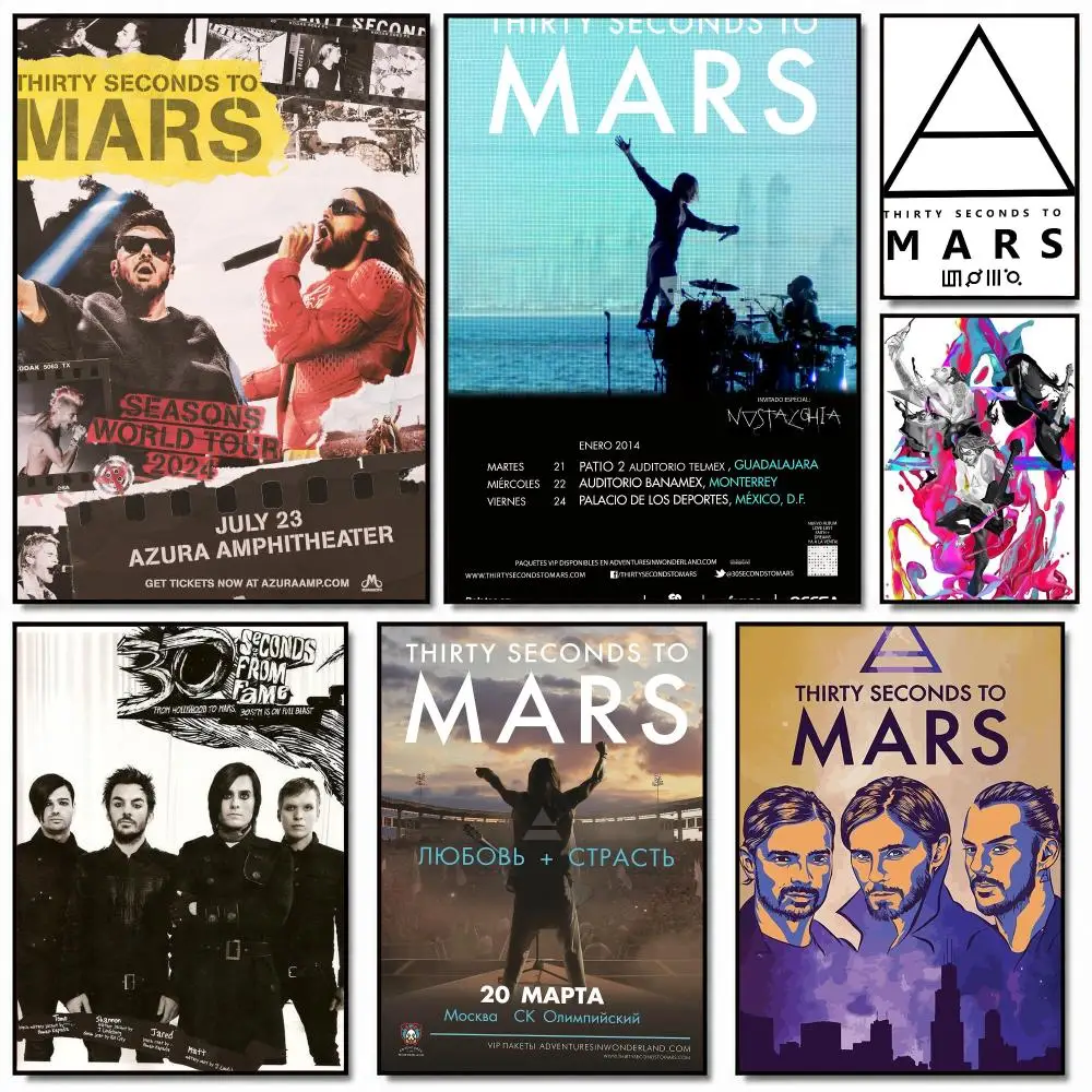 band T-Thirty Seconds To Mars-S Painting Calligraphy Artwork for Home Bedroom Office Wall Decoration Gift