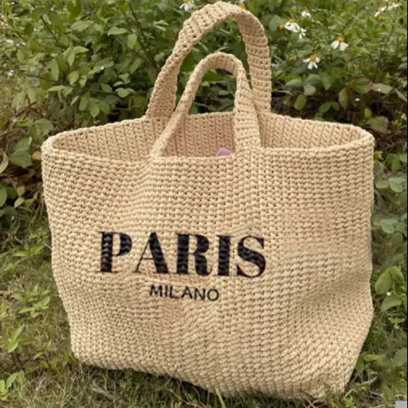 

New Brand Woven Straw Bags Tote Strip Spain Bohemia Beach Designer Shoulder Bag Totes