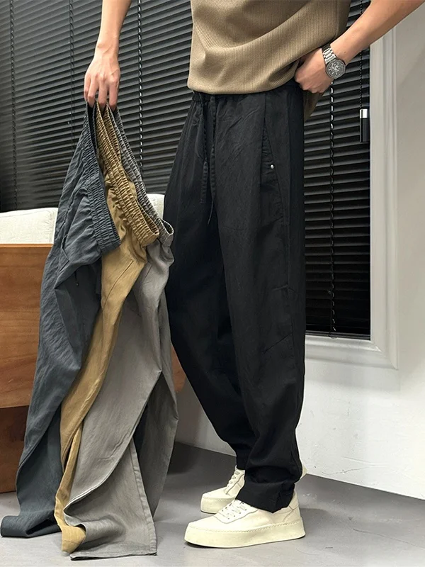 

Весенне-летние мужские повседневные свободные прямые брюки, американские функциональные широкие брюки, дышащие, удобные, молодежные...