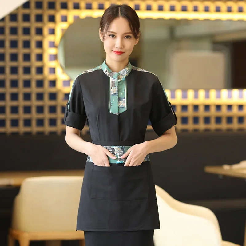 Restaurant Vrouwen Overalls Personeel Blouse Hotel Schoonmaken Ober Uniformen Keuken Kok Kleding Bakkerij Koffieshop Ober Uniform