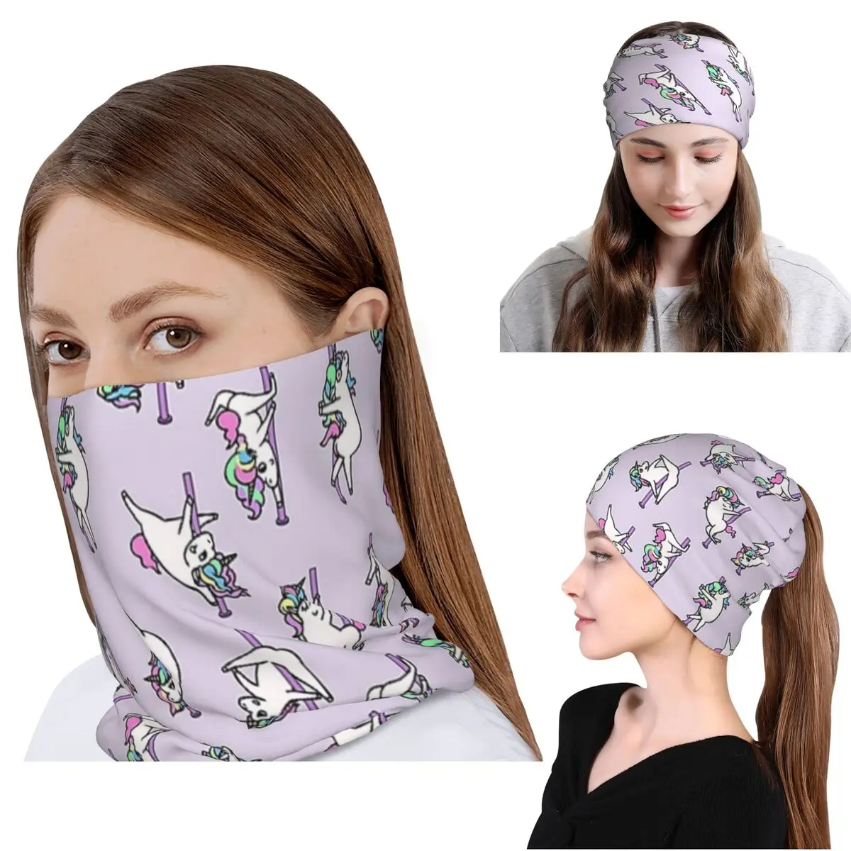 

Unicorn Pole Dancing Club Bandana Neck Gaiter Mask Scarf Multifunction Headwear Beanies Hat Unisex Adult Winter