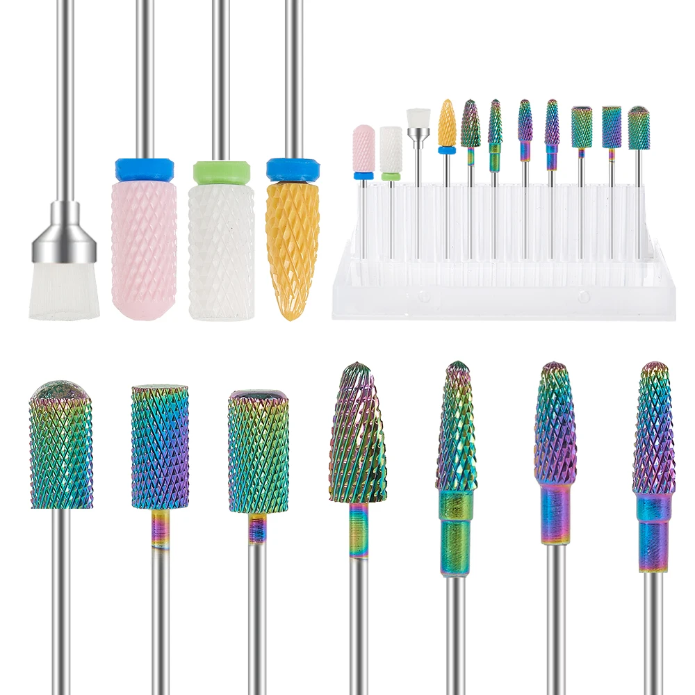 

11pcs Professional Nail Drill Bits Set,Colorful Titanium Tungsten Steel,Polishing Tools,Manicure,Pedicure,Exfoliation,Manicurist