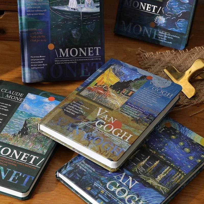 النفط اللوحة المشهد عالية القيمة الفن الرجعية طالب دفتر النفط اللوحة دفتر أنماط تشمل شروق الشمس الانطباع السماء المرصعة بالنجوم #5