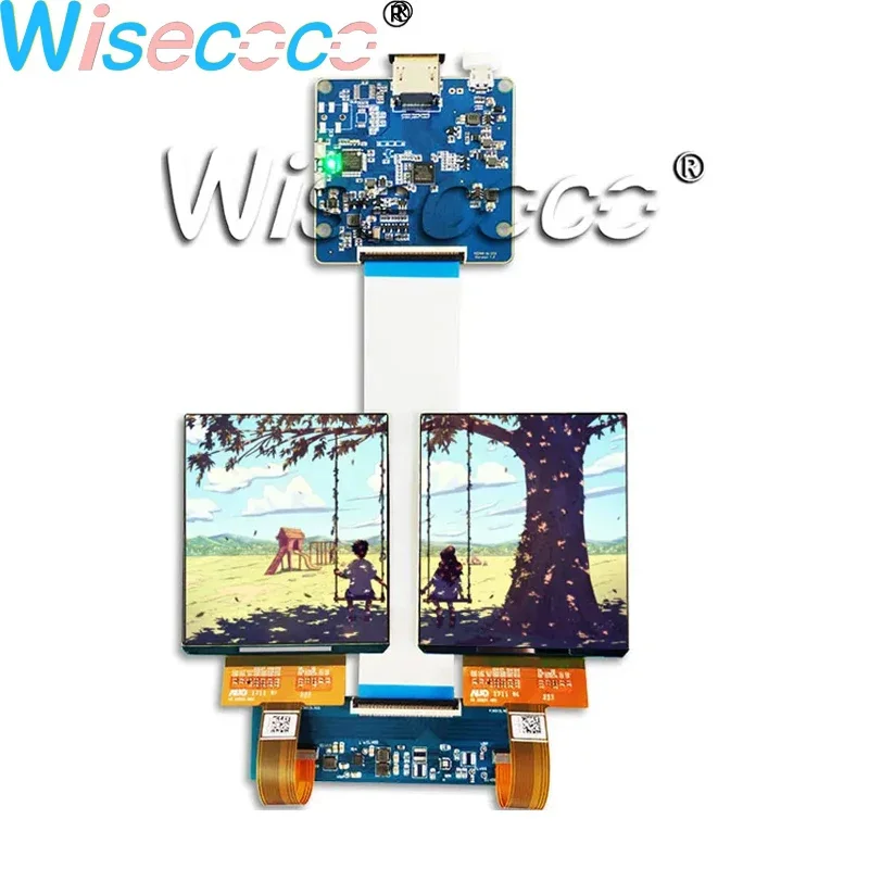 

Wisecoco 3.81 Inch OLED Display VR AR Screen 500 Nits Brightness 1080x1200 Dual AMOLED Panel MIPI Drive Board 3.8"