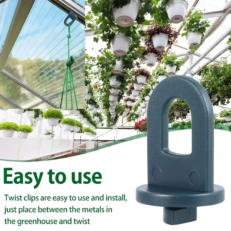 50Pcs Greenhouse Hanging Hooks Fastener Slideway-Buckle Plant Vegetable Grafting Hanging Support Plant Pot Hanger Clip