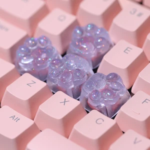Şeffaf Kedi Pençe Reçine Klavye Tuş Takımı DIY Epoksi yüksek kaliteli Arkadan Aydınlatmalı RGB ESC WASD Mil Çapraz mekanik Klavye Klavye oyun corsair'inizdeki en iyi 10 satış-no. 8
