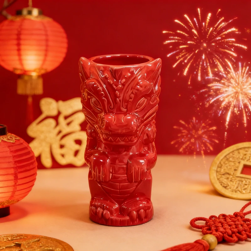 Statue Cocktail Mug Sculpture Tiki Mug Home Decoration Accessories Halloween Cocktail Mug Living Room Decoration New Year Gifts
