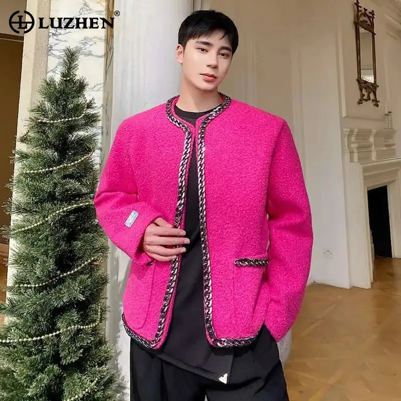 LUZHEN Woolen Designer Jacket Small Decorative Fragrant Style Personalized New Niche Retro Versatile Korean Men's Coats JY9190