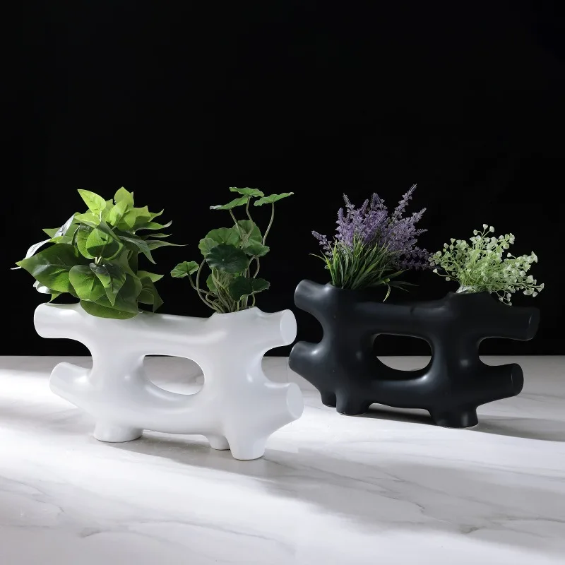 

Простые и современные геометрические креативные керамические украшения, легкий люкс и минималистичный стиль, декор для демонстрационных залов, украшения в виде нежных цветов.