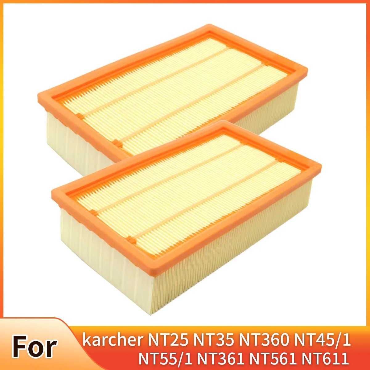 1/2Pcs Penggantian Kit Hepa Filter untuk Karcher NT25 NT35 NT360 NT45/1 NT55/1 NT361 NT561 NT611 Vacuum Cleaner Filter