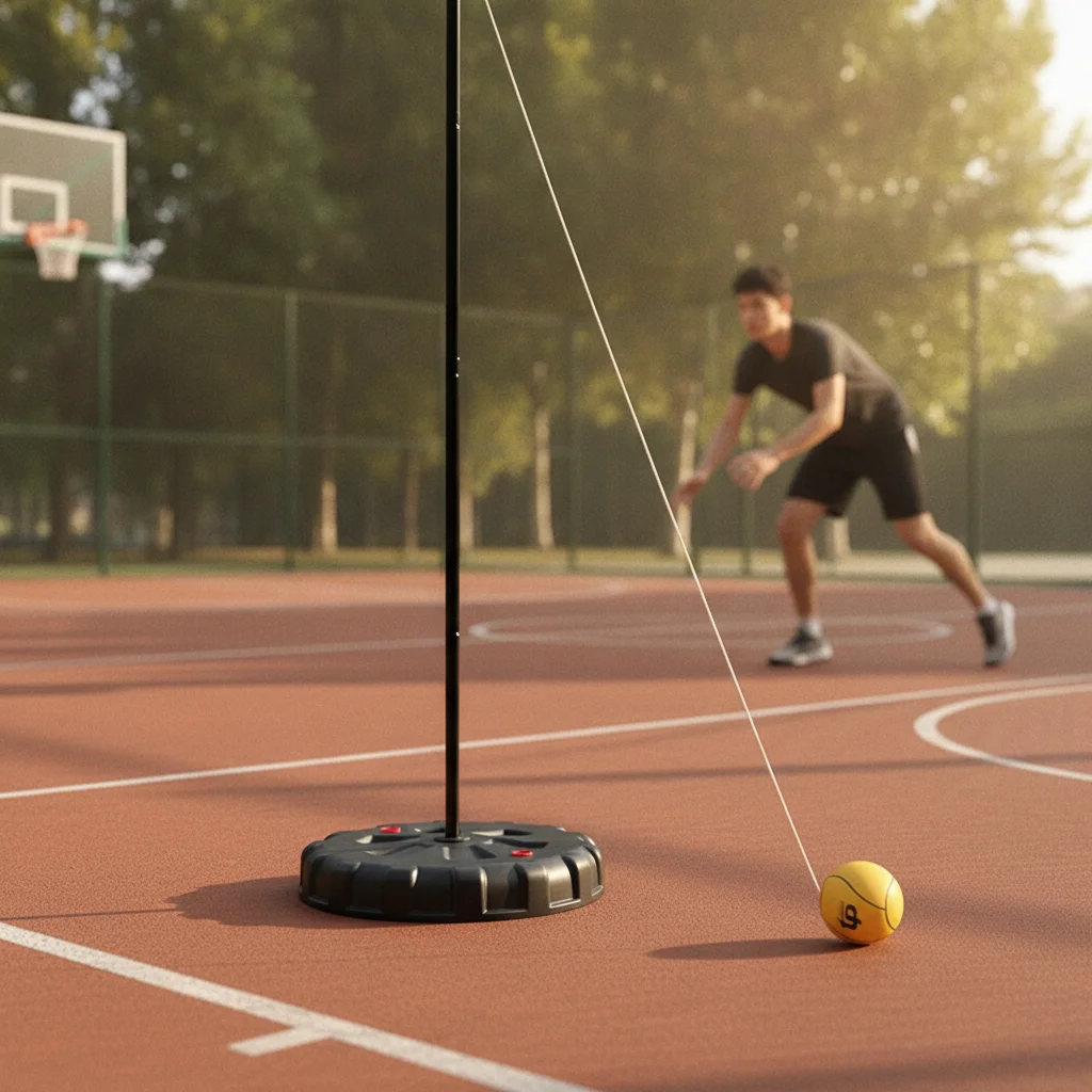 Tetherball Training Set Low-Height Tetherball Set with Base Outdoor All-Inclusive for Families, Backyard, Patios