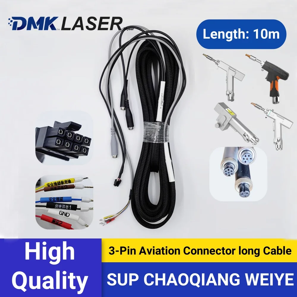 CQWY Gefasst 3-Pin Aviation Connector long Cable 10m Multifunctional system connection line for laser welding head SUP20ST 23ST