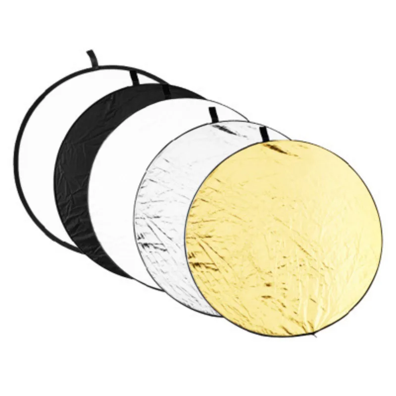 

110Cm portable, five-color photo, five-in-one reflector, foldable, gold and silver white soft black