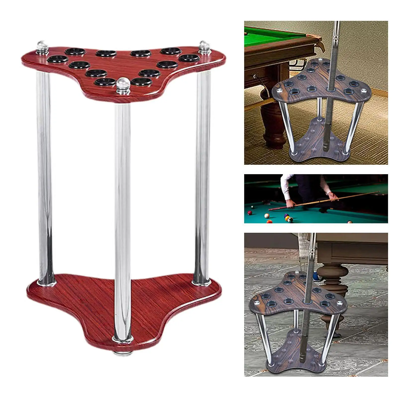 

Pool Cue Rack Nonslip Snooker Cue Stand for Sports Game Room Billiard Player