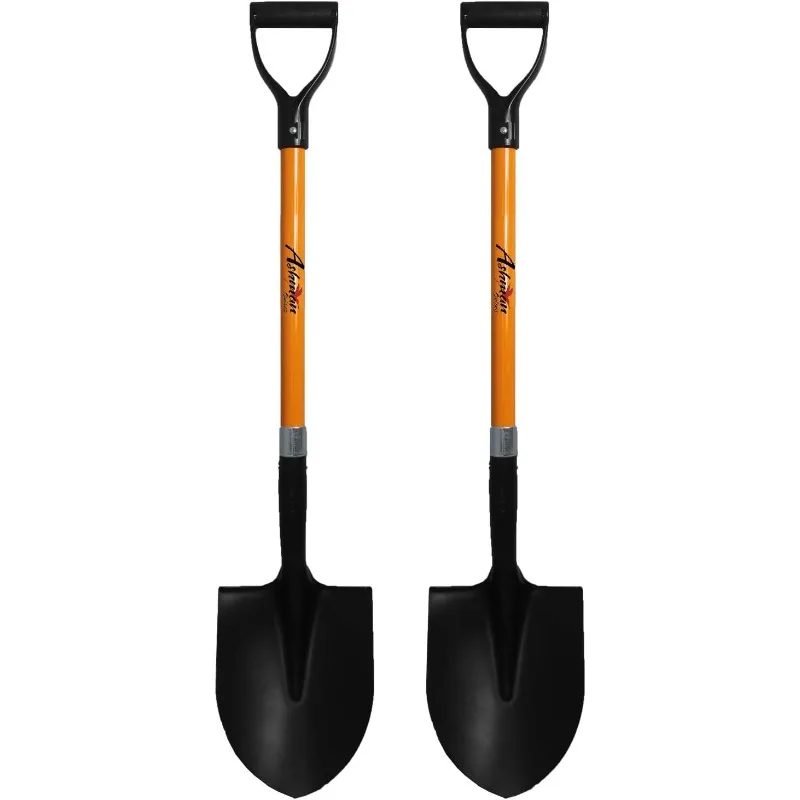 Ashman Heavy-Duty Digging Shovel (2 Pack) with Trenching Blade and 41-Inch Comfortable Handle - Ideal for Garden, Landscaping,