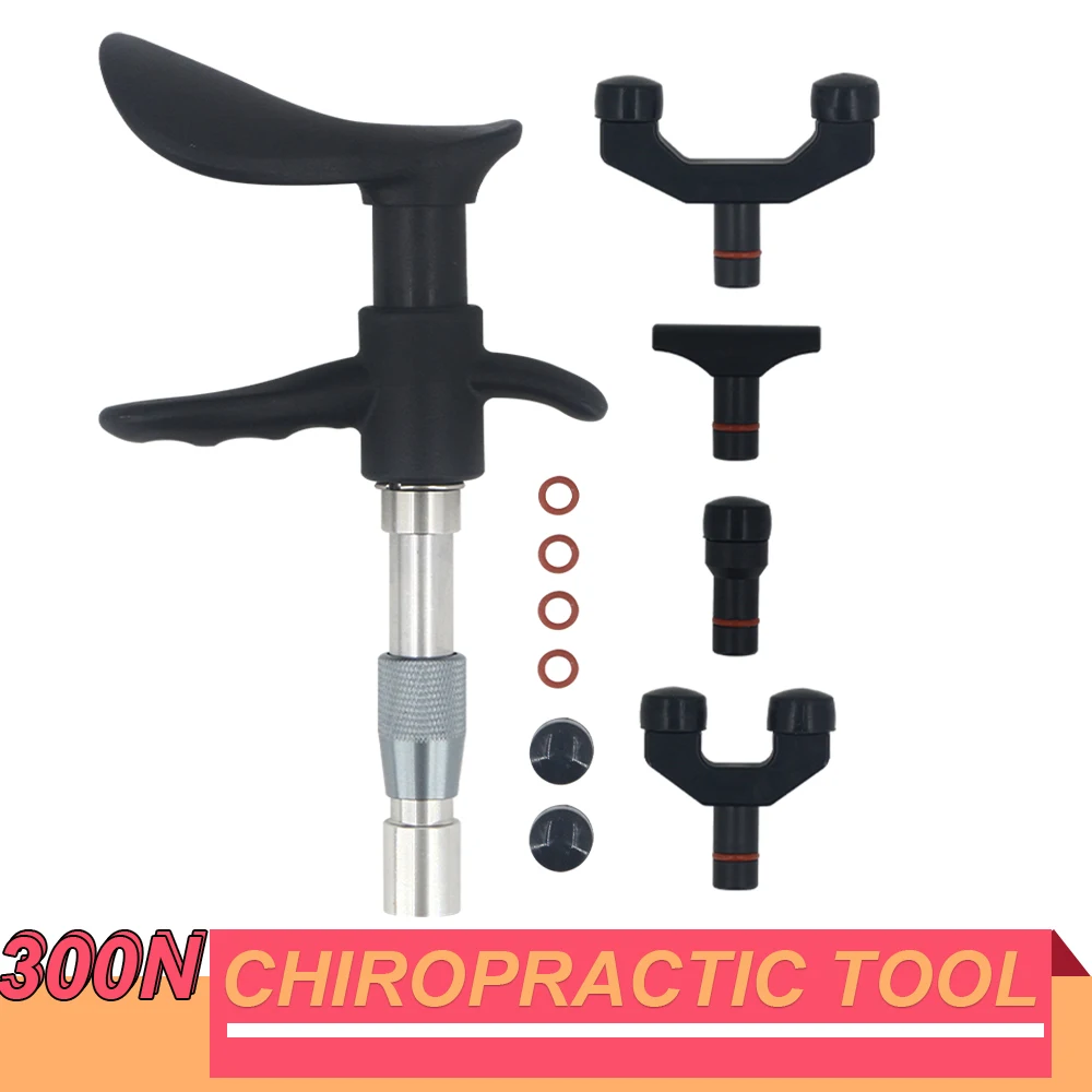 

300N Manual Chiropractic Adjusting Tools Professional Spine Correction Adjustable Strength 4 Heads Body Relaxation Massager