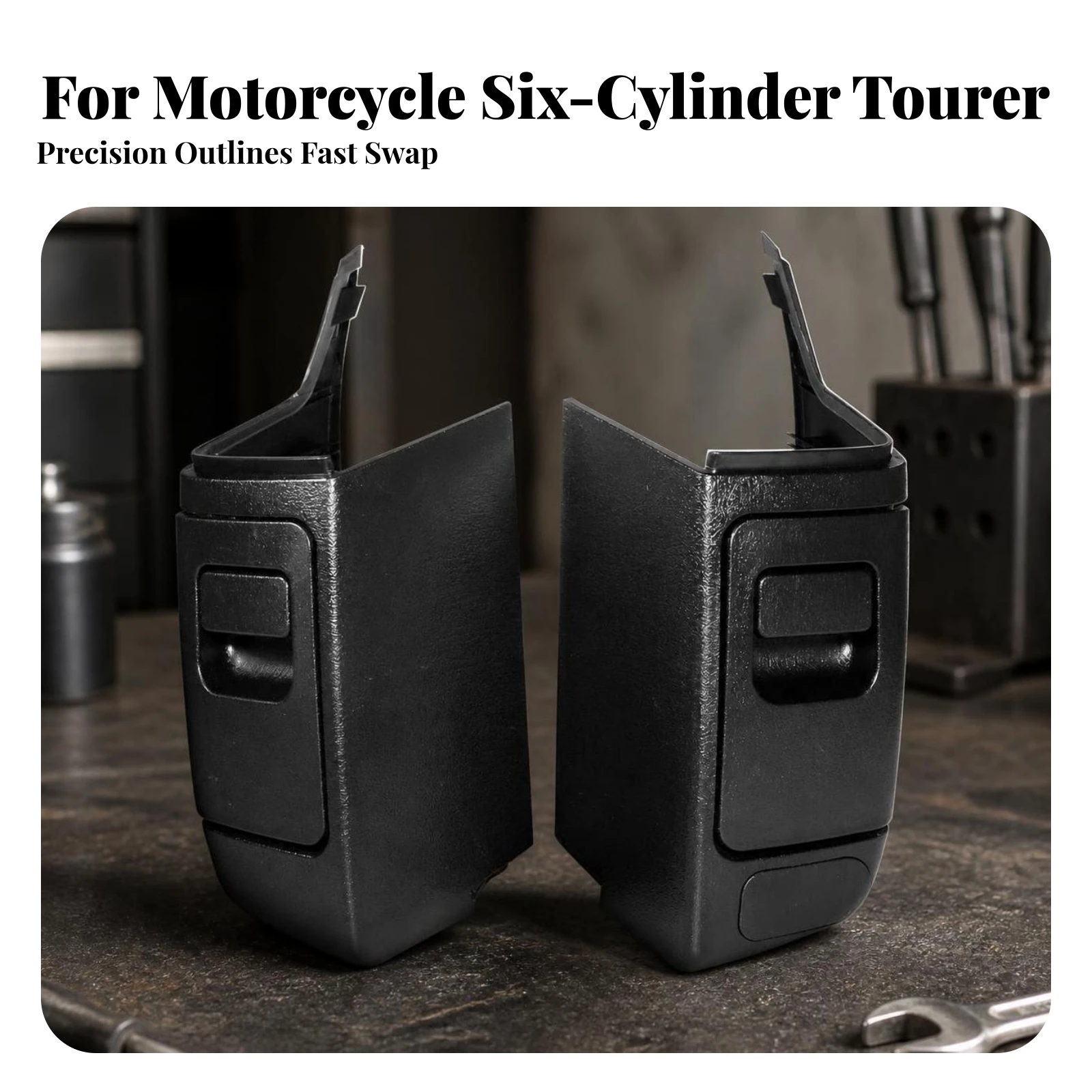 Motorcycle Audio Box Shell Angled Audio Box Housing with Mounting Flange Molded Textured