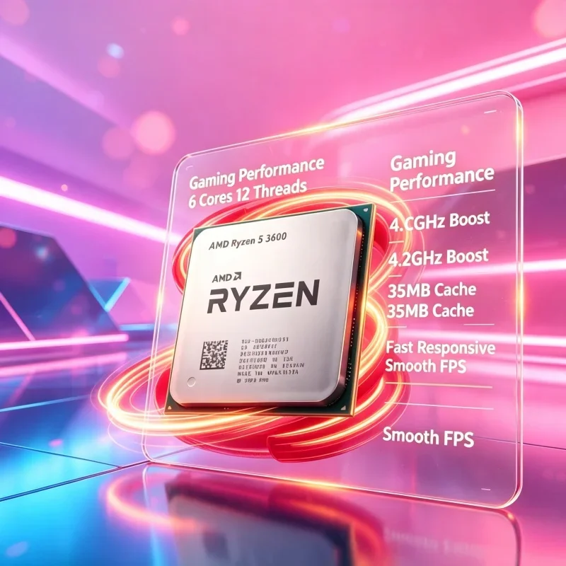 AMD Ryzen5 3600 Desktop PC Processor 6C12T 3.6GHz Base Frequency 4.2GHz Boost 35MB Cache AM4 Socket Computer CPU