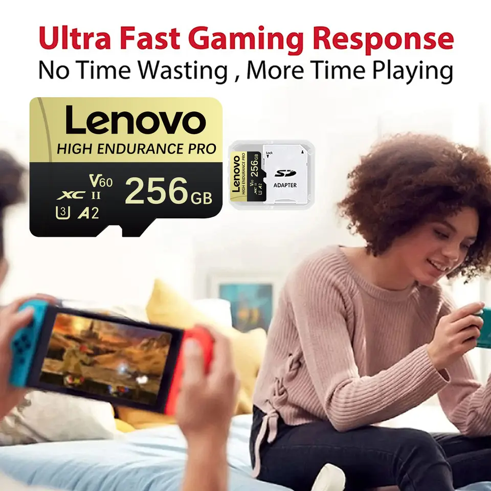 بطاقة Lenovo 1 تيرابايت Micro SD عالية السرعة بطاقة ذاكرة 128 جيجابايت تدعم 4K V60 بطاقة TF فلاش SD لهاتف كاميرا GoPro Action - 5