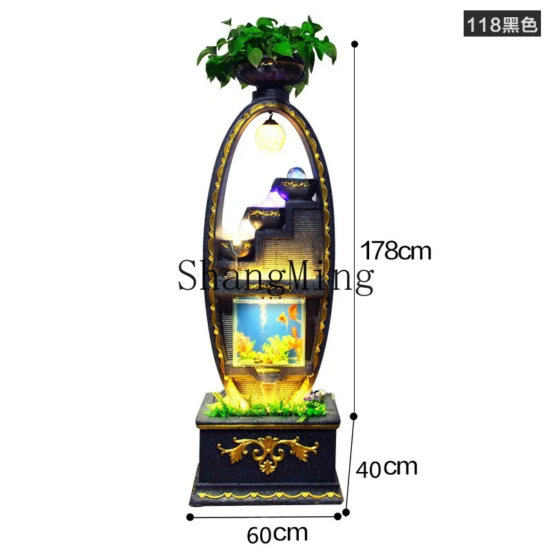 ZYY Exquisite Floor-to-ceiling garden Flowing water Household fountain Home decoration Living room Office Feng Shui landscaping