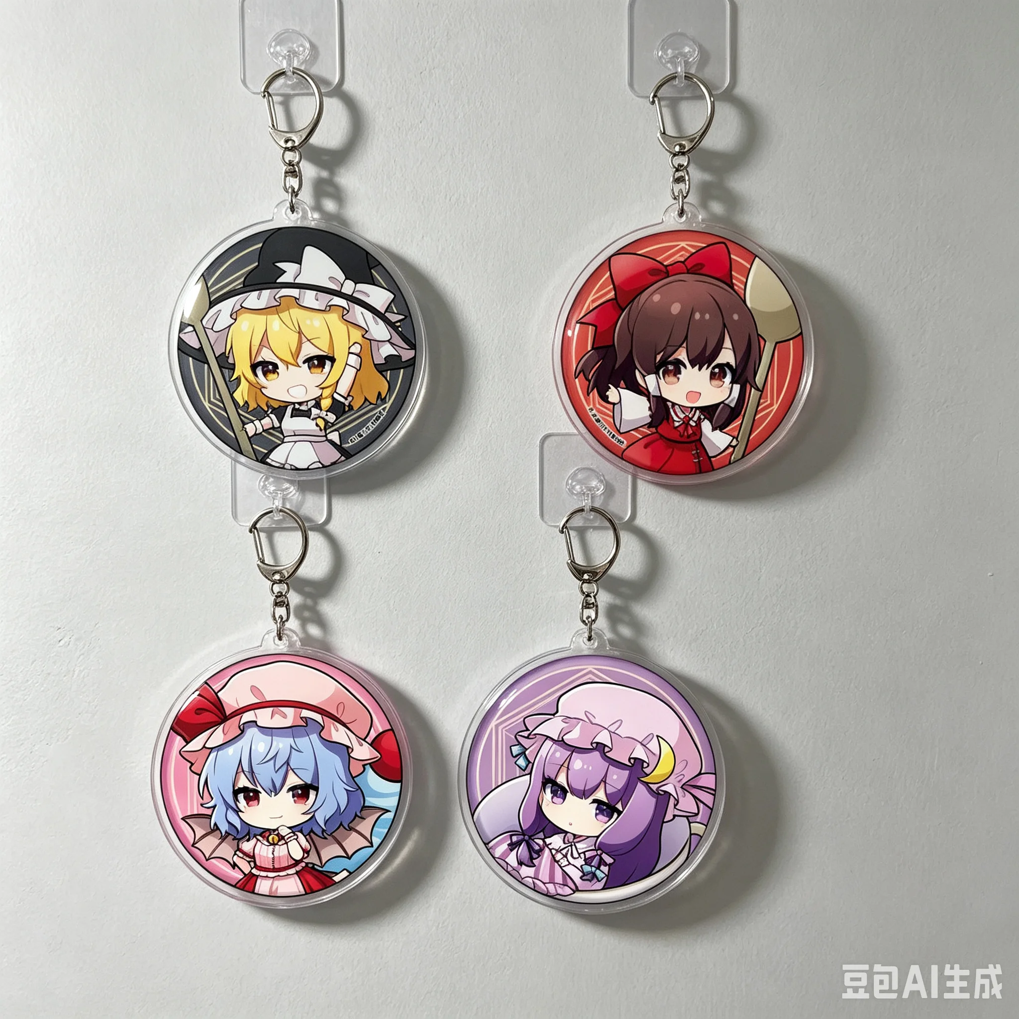 HOT Anime Touhou Project Bag High Definition Images Pendant Gifts For Girls For Fans Gifts Jewelry Bag Acrylic KeyRing Keychain