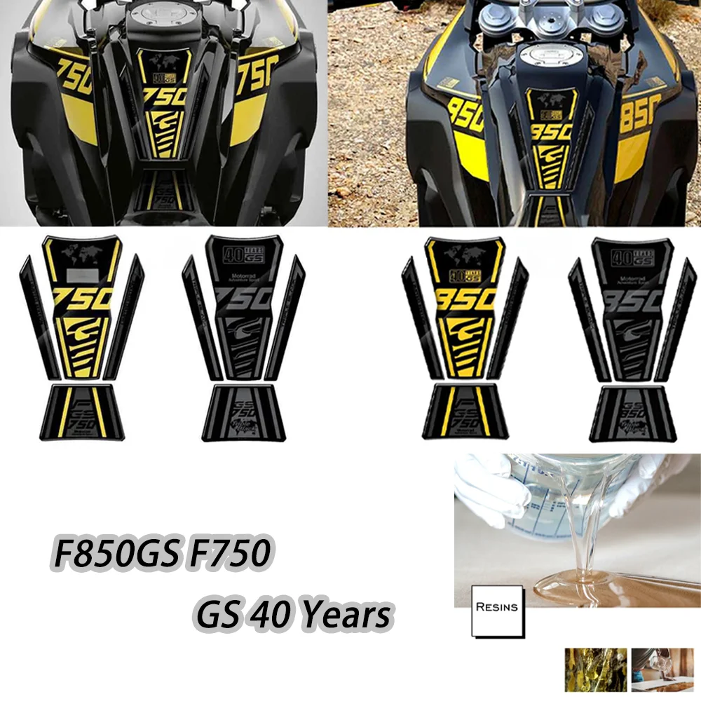 

For BMW Motorrad F750GS F850GS 40 Years Triple Black Motorcycle Accessorie Tank Pad Sticker