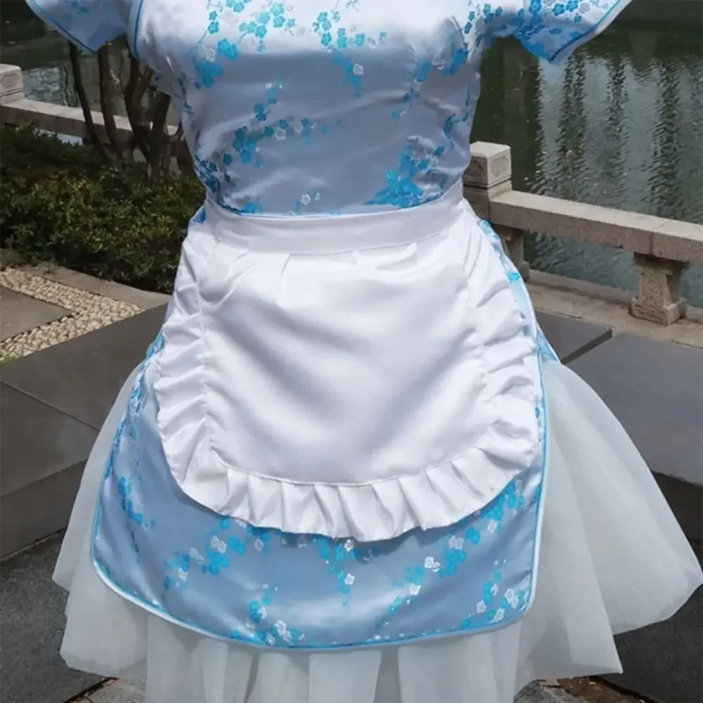 Princess Style Maid Apron Pure White Half-Length European Design Kitchen Cleaning Tool Ruffled Home Accessories