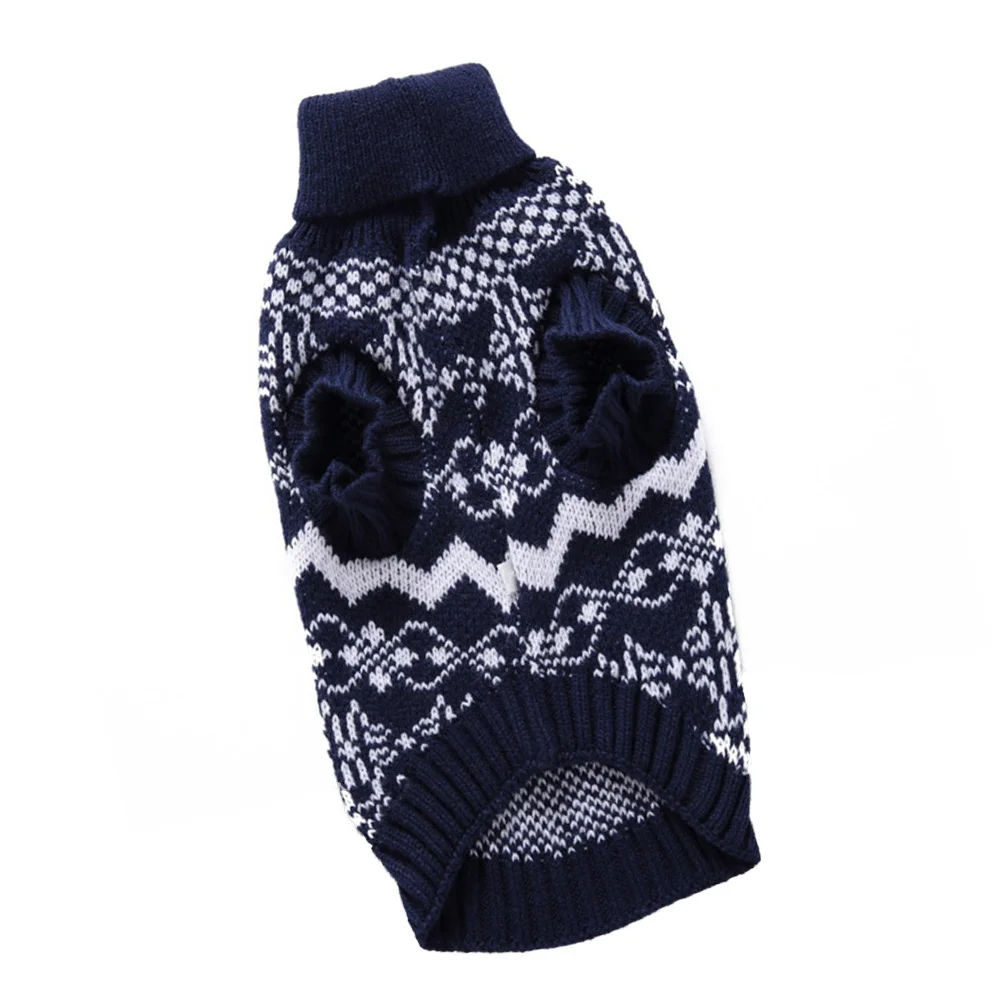 

Pet Dog Knitted Sweater Turtleneck Blue Xxl Thick Warm Winter Clothes Puppy Clothing Christmas Festival Gift Knitted Sweater