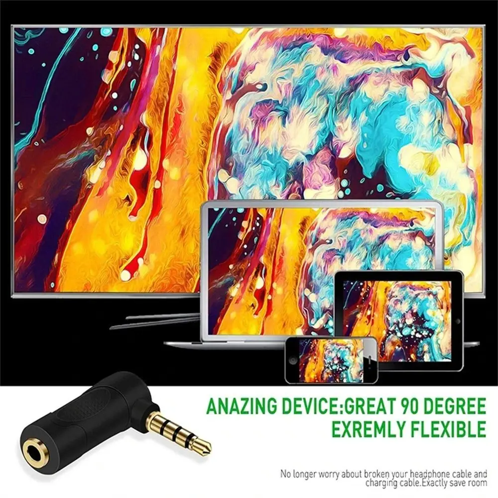 

Angle Female To Male 3 Pole 3 Pole to 4 Pole 3.5mm Adapter Audio Stereo Adapter Jack Mic Converter Headphone Jack Converter