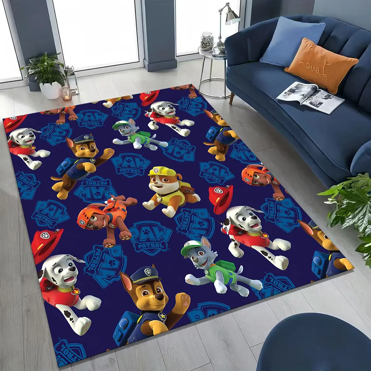 3D Cute P-Patrols Cartoon Dog Carpet Rug for Bedroom Living Room Sofa Home Doormat Decor, Large Kid Play Non-slip Floor Mat Gift