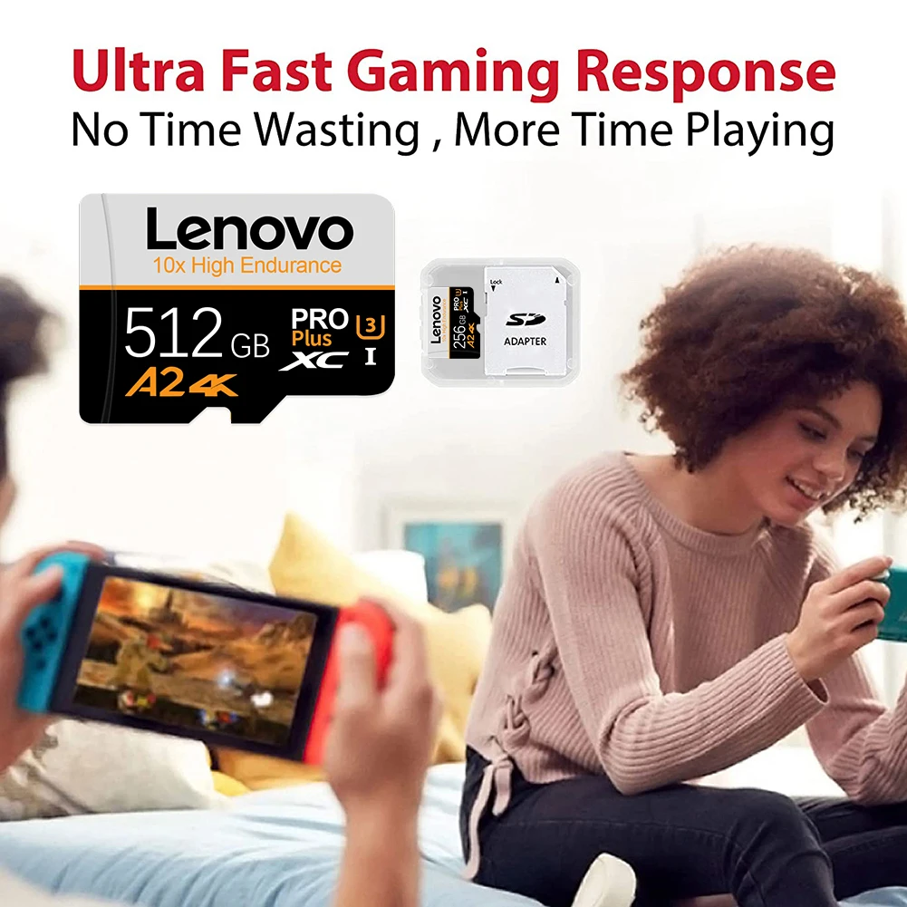 بطاقة ذاكرة Len/ovo 2 تيرا بايت 1 تيرا بايت عالية السرعة 128 جيجا بايت 512 جيجا بايت فئة 10 بطاقة مايكرو SD 64 جيجا بايت بطاقة ذاكرة SD لهاتف نينتندو سويتش/Ps4