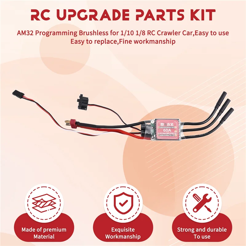 1/10 및 1/8 RC 크롤러 자동차 호환 AM32 브러시리스 모터 프로그래머 Axial TRX SCX10 TRX4용