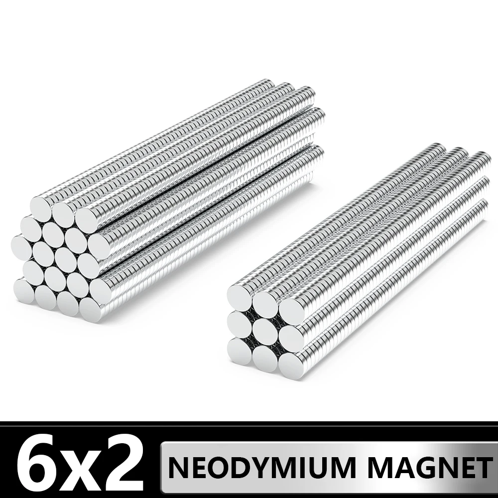 

10~2000 Pcs Small Round Magnet 6x2 Permanent NdFeB Super Strong Powerful Magnets imans N35 6mm x 2mm Neodymium Magnet