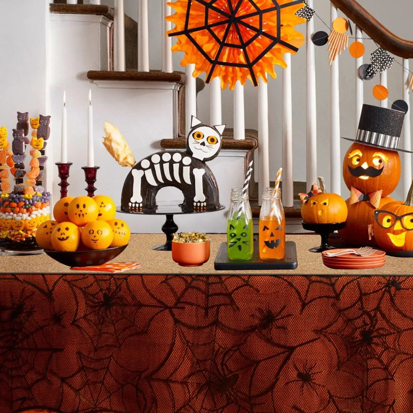 Village Mat For Halloween Landscape Rug For Home Spooky Halloween Village Mat For Table Living Room Wedding Garden Farm Party