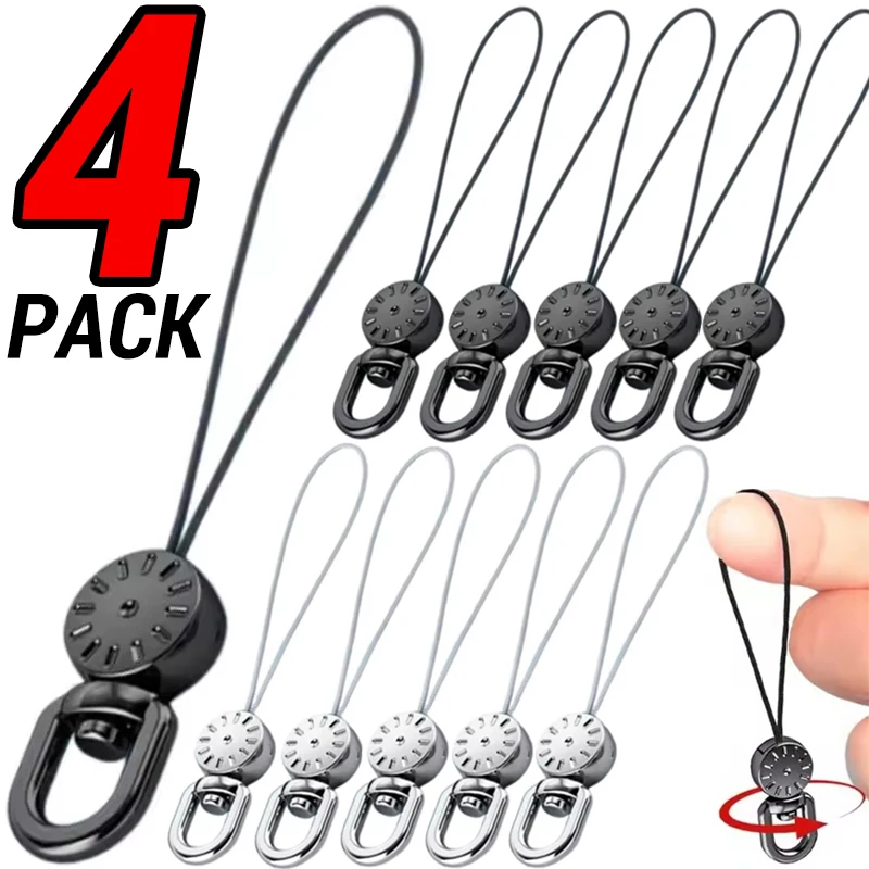 

4-1 шт., ремешок на запястье, ремешок с защитой от потери телефона, короткая веревка, подвесной шнур 360 ° Вращающийся ремешок для подвешивания шнура