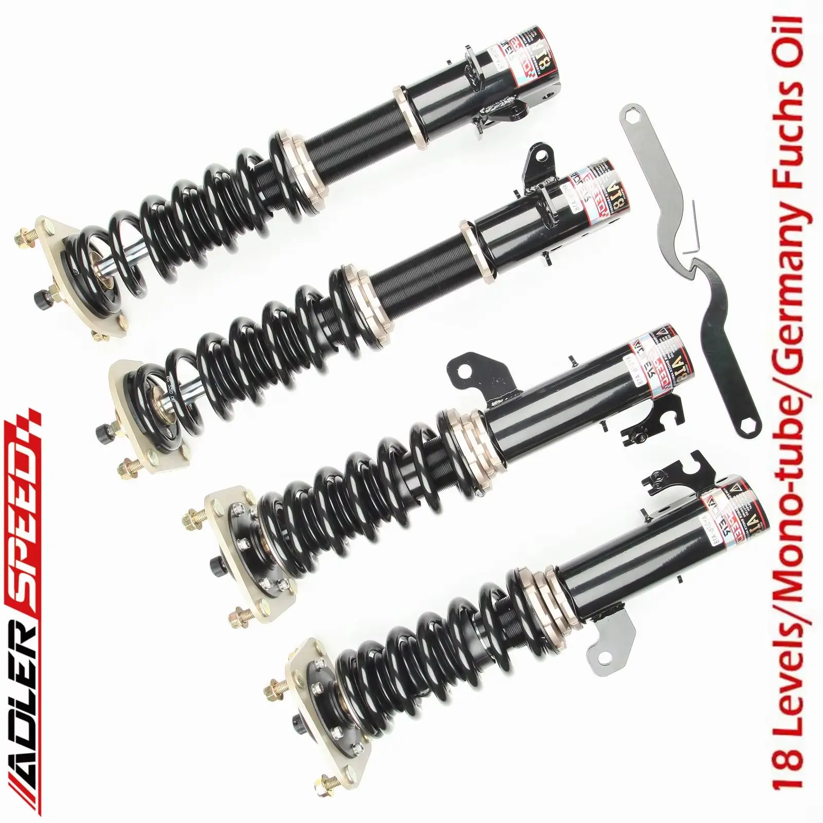 ADLERSPEED 	 Adjustable Height Lowering Coilovers Kit For 99-03 Mazda Protege 18 Way Damper