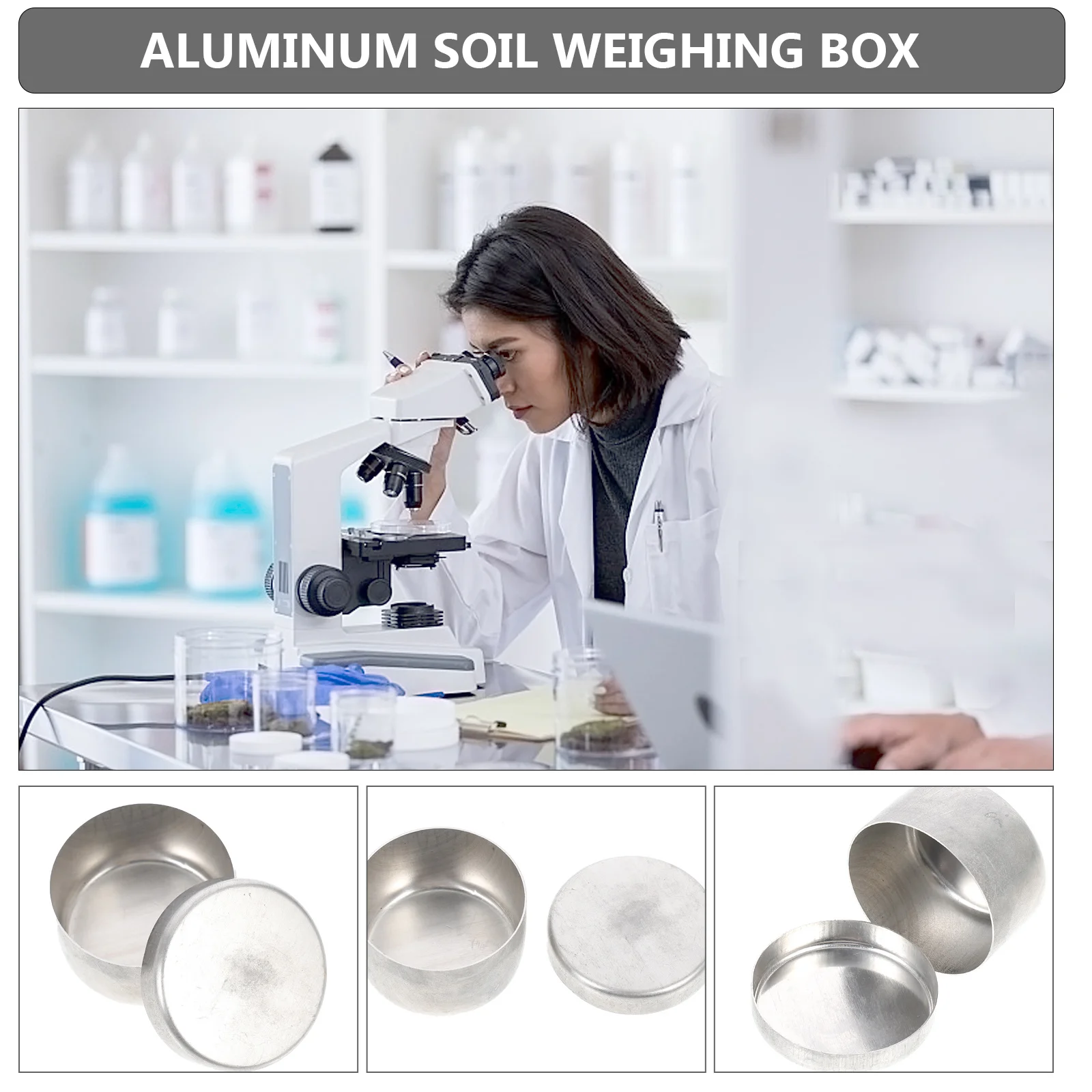 

3Pcs Aluminum Weighing Can Holder Smooth Surface Soil Collection Lab Experiment Sampling Weighing Jar Tool Soil Collection Jar