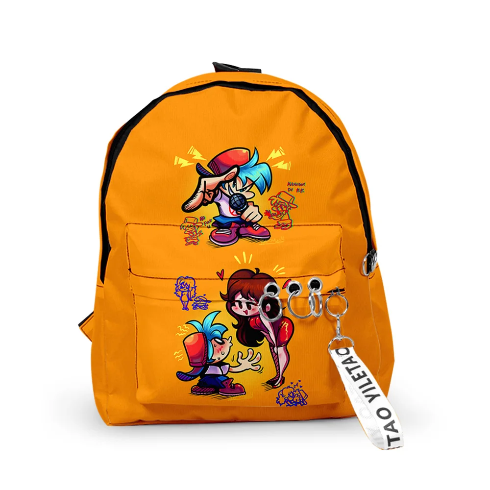 Classic Popular Friday Night Funkin Backpacks Boys/Girls pupil School Bag 3D Printed Keychains Oxford Waterproof Small Backpacks