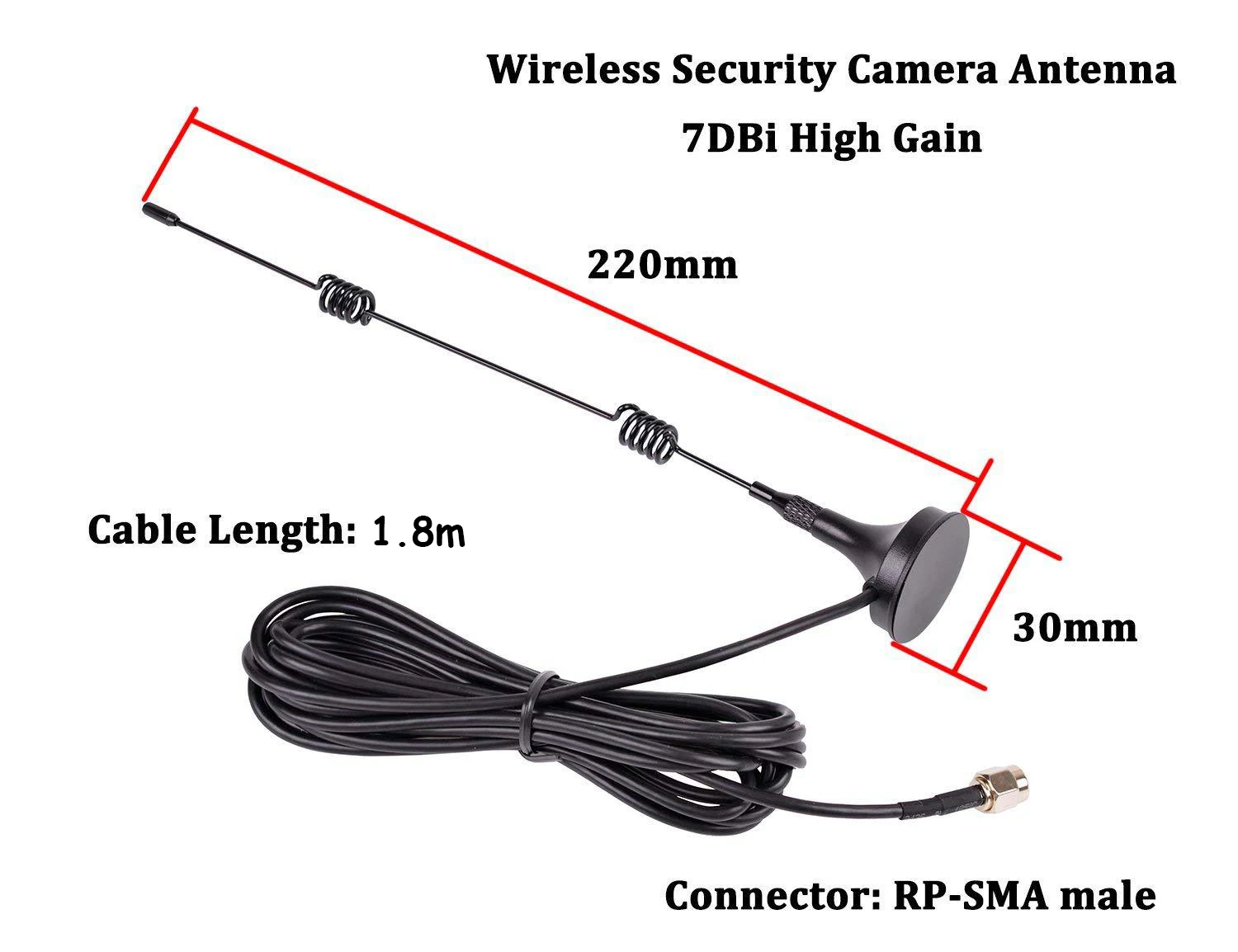 Antena de extensión de vigilancia WiFi Digital, cinta interior para cámara IP, NVR, CCTV, AT, 7dbi, 2,4G-5,8G
