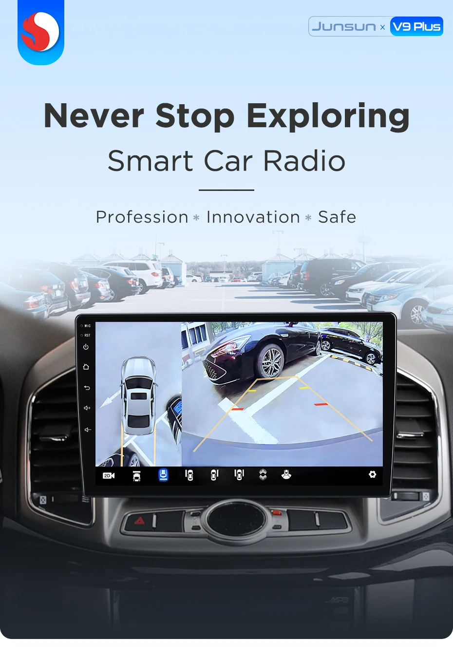 Junsun 360 ° Panoramakamera-Autoradio für Chevrolet Captiva 1 2011 - 2016, kabelloses CarPlay, Android Auto, Stereo, GPS-Navigation, RDS, DSP, integriertes 4G-Cloud-eSIM – Detail 2