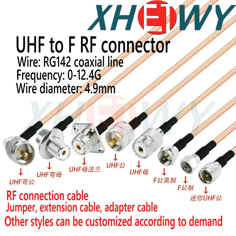 

RG142 Silver Plated Double Shielded RF Connection Cable UHF to F Male Female Conversion Extension Cable Mini UHF