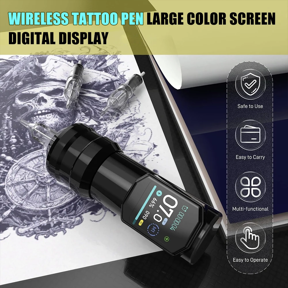 

Wireless Tattoo Machine Powerful Motor Rotary Tattoo Gun LED Color Screen Tattoo Machine For Permanent Makeup Tattoo Machine