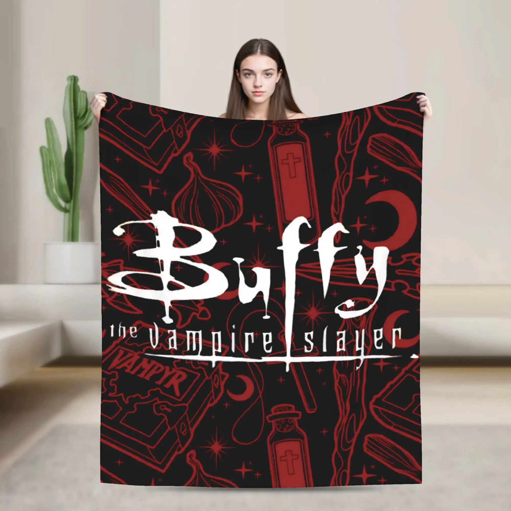 Buffy the Vampire Slayer Horror Blankets  Flannel Funny Soft Throw Blanket for Bedding Lounge Spring/Autumn,