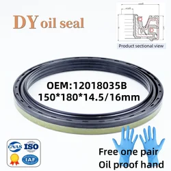 Tractor hub oil seal 150*180*14.5/16mm 12018035B NBR rubber 150X180X14.5/16 mechanical seal gasket ISO 9001:2008