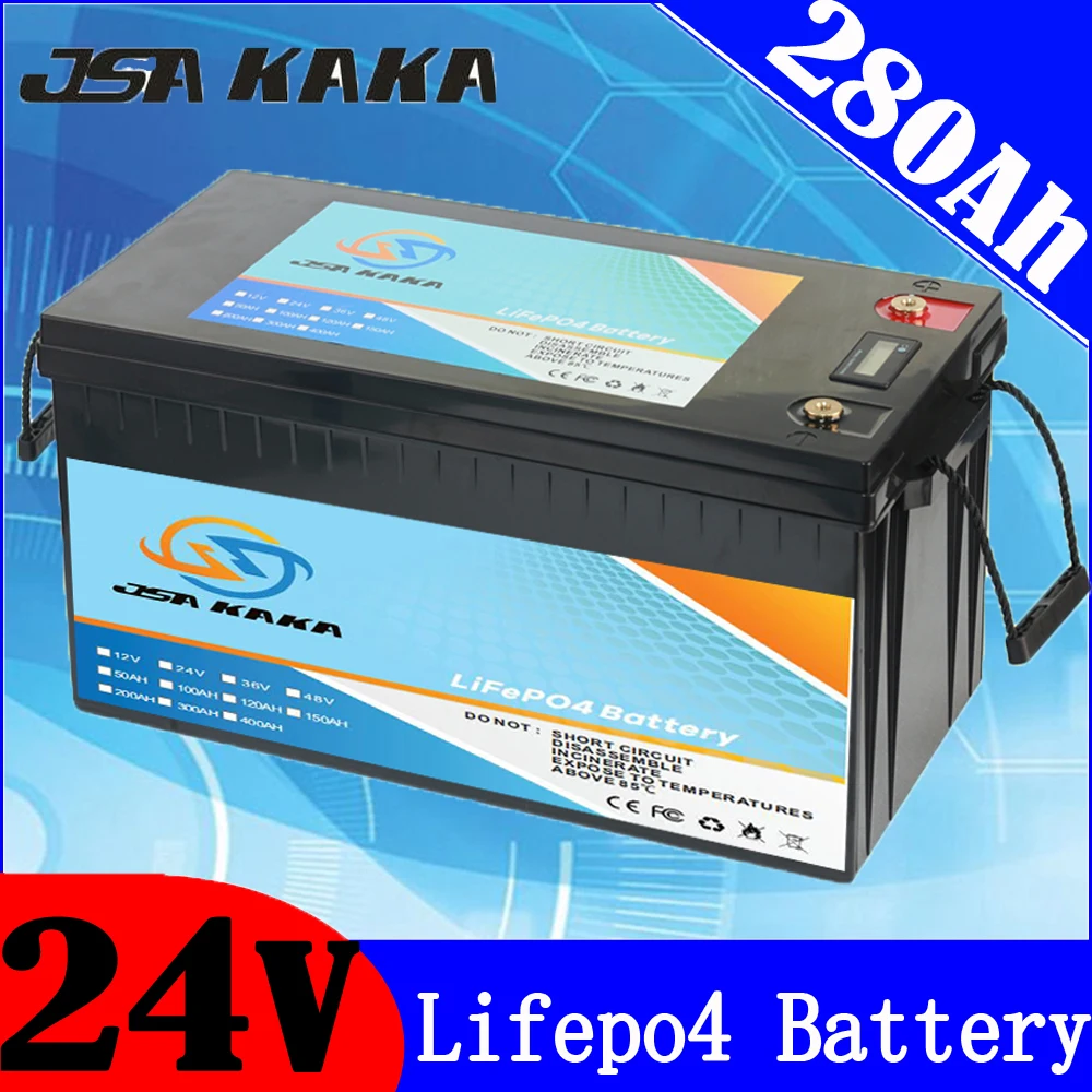 

24v battery 24v 100ah 200ah 280ah 300ah LiFepO4 Lithium Iron Phosphate Battery For EV RV Camping Golf Cart Solar Energy Storage